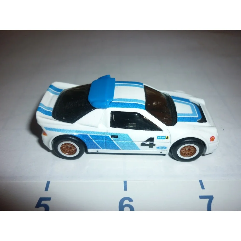 Hot Wheels‎ Ford RS200 Rally White Blue Racing Number 4 Diecast Toy Car